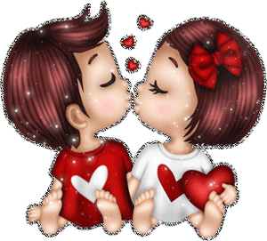 Gif animé amour sur un banc ancien